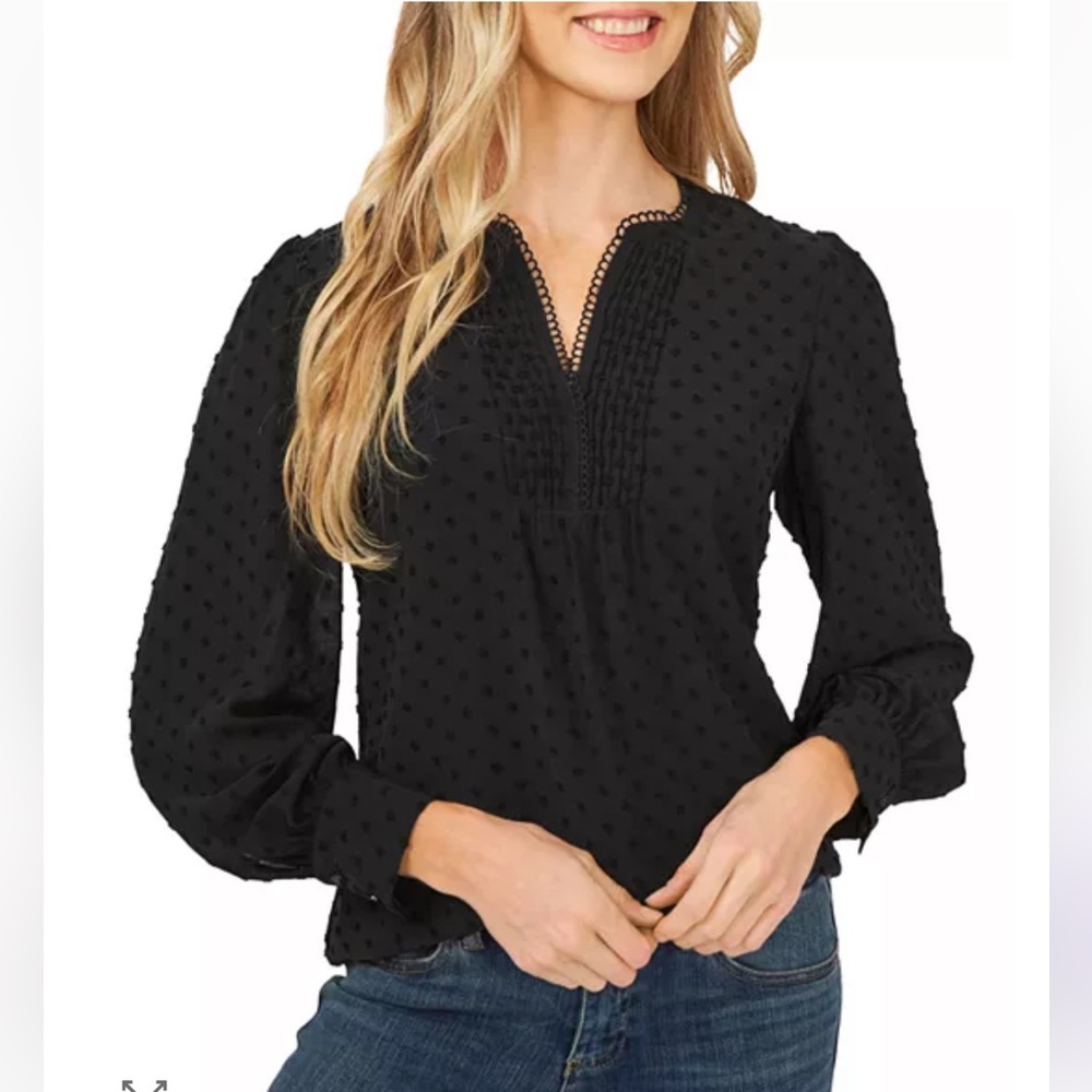 CeCe Clip-Dot Blouse